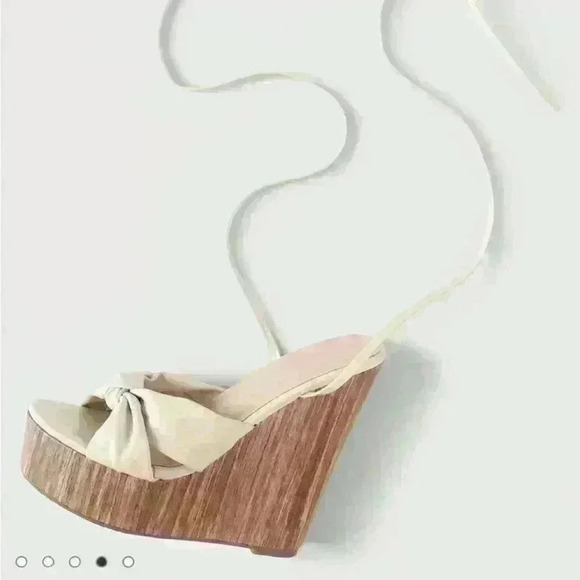 Lulus Aimi Bone Knotted Strappy Platform Wedges - Picture 4 of 12